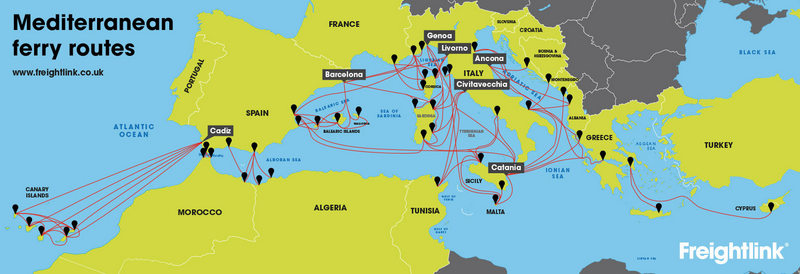 Mediterranean ferry routes